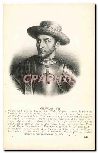 Cartes postales Charles VII Fils de Charles VI