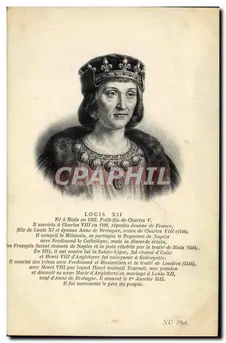 Cartes postales Louis XII Petit fils de Charles V