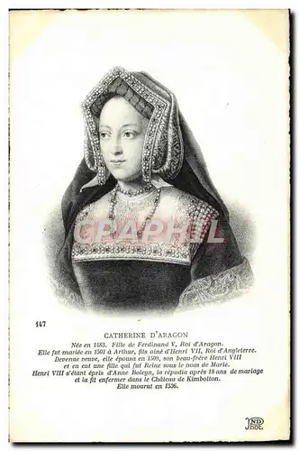 Cartes postales Catherine d&#39Aragon Fille de Ferdinand V