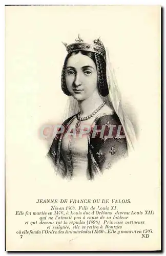 Ansichtskarte AK Jeanne de france Ou De Valois