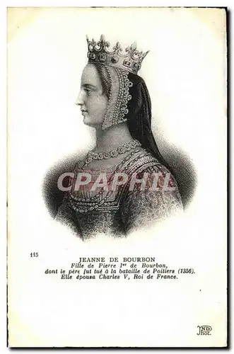 Ansichtskarte AK Jeanne De Bourbon Fille de Pierre 1er de Bourbon