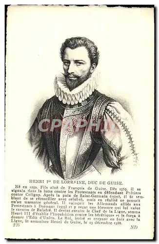 Cartes postales Henri De Lorraine Duc de Guise