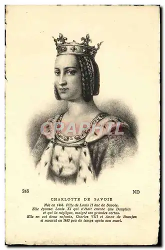 Cartes postales Charlotte De Savoie Fille de Louis II de Savoie