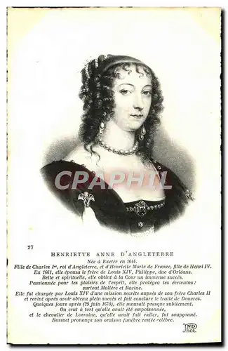 Cartes postales Henriette Anne D&#39Angleterre Fille de Charles 1er roi d&#39Angleterre