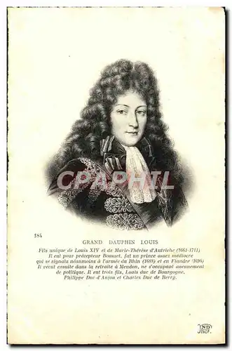 Cartes postales Grand Dauphin Louis Fils de Louis XIV et Marie Therese d&#39Autriche