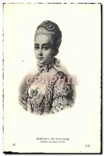 Cartes postales Comtesse de Provence Femme de Louis XVIII