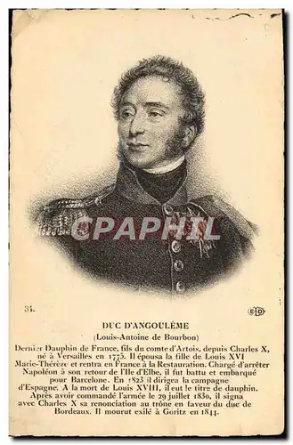 Cartes postales Duc d&#39Angouleme