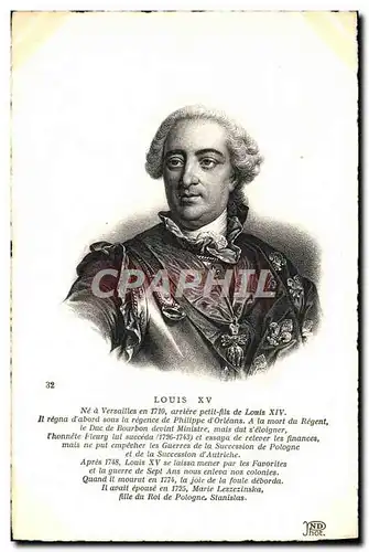 Cartes postales Louis XV Roi de France