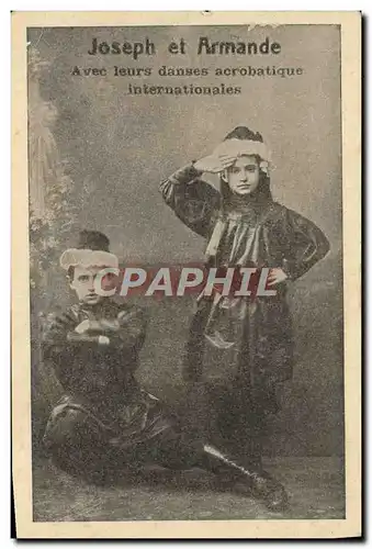 Cartes postales Fantaisie Enfants Joseph et Armande Danse acrobatique