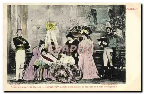 Cartes postales Fantaisie Sarah Bernhardt L&#39aiglon