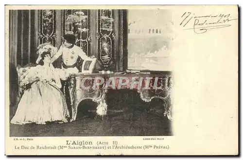 Cartes postales Fantaisie Sarah Bernhardt L&#39aiglon