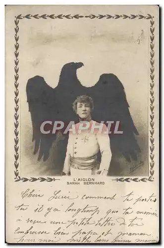Cartes postales Fantaisie Sarah Bernhardt L&#39aiglon Aigle