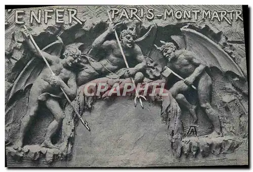 Ansichtskarte AK Fantaisie L&#39enfer Paris Montmartre Diable