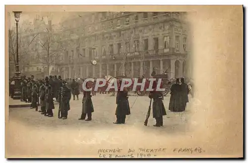 Cartes postales Incendie du theatre Francais Paris 8 mars 1900 Pompiers