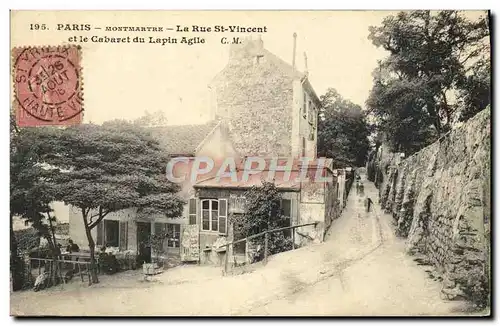 Cartes postales Paris Montmartre La rue Saint Vincent et le Cabaret du Lapin Agile