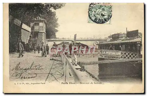 Cartes postales Paris Vecu Descente de bateau La Mutualite