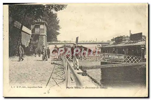 Cartes postales Paris Vecu Descente de bateau