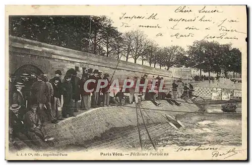 Cartes postales Paris Vecu Pecheurs parisiens Peche