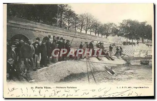 Cartes postales Paris Vecu pecheurs parisiens Peche TOP