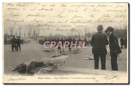 Ansichtskarte AK Paris Vecu Aux Tuileries La flotte en cale seche Bateaux TOP