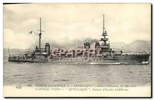 Cartes postales Bateau Cuirasse d'escadre REpublique