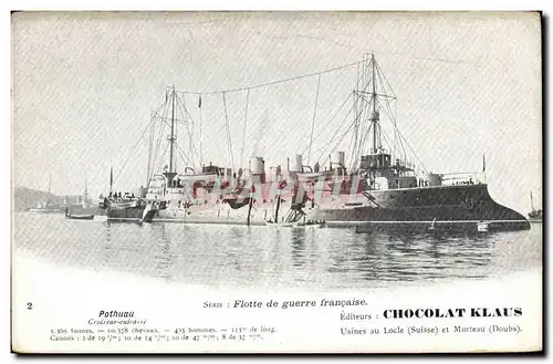 Cartes postales Bateau Pothuau Croiseur Cuirasse