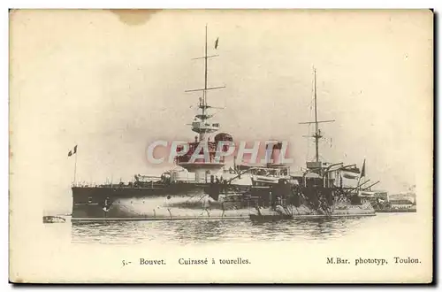 Cartes postales Bateau Bouvet Cuirasse a tourelles