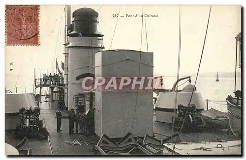 Cartes postales Bateau Pont d'un cuirasse