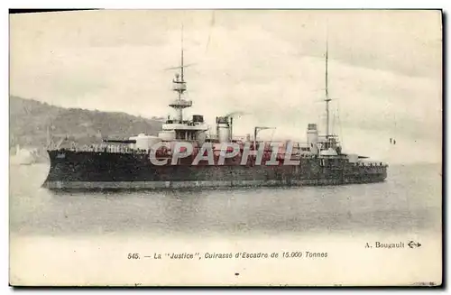 Cartes postales Bateau La Justice Cuirasse d'escadre