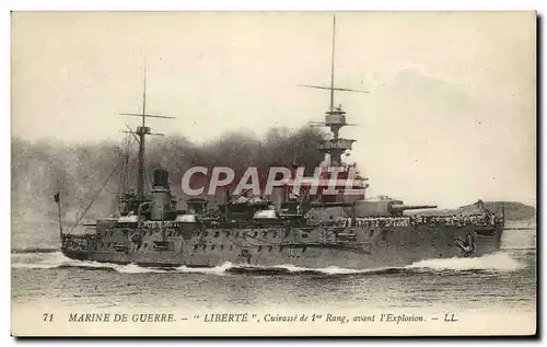 Cartes postales Bateau Liberte Cuirasse de 1er rang avant l'explosion