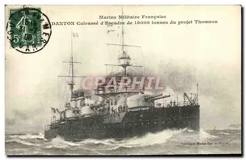 Cartes postales Bateau Danton Cuirasse d'escadre du projet Thomson