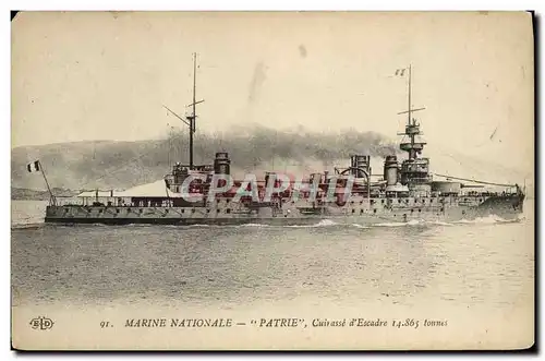 Cartes postales Bateau Patrie Cuirasse d'escadre