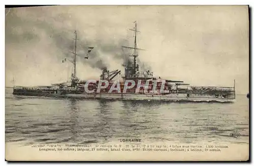 Cartes postales Bateau Lorraine Cuirasse