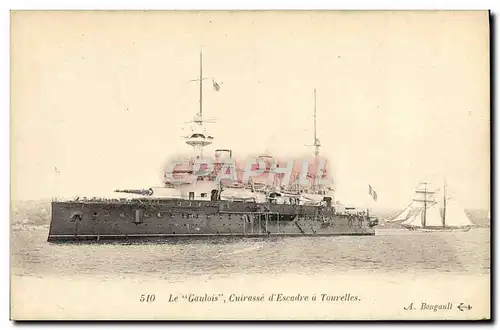 Ansichtskarte AK Bateau La Gaulois Cuirasse d&#39escadre a tourelles