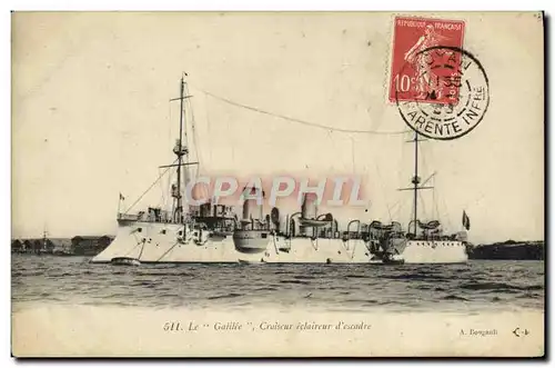 Cartes postales Bateau Le Galilee Croiseur eclaireur d'escadre