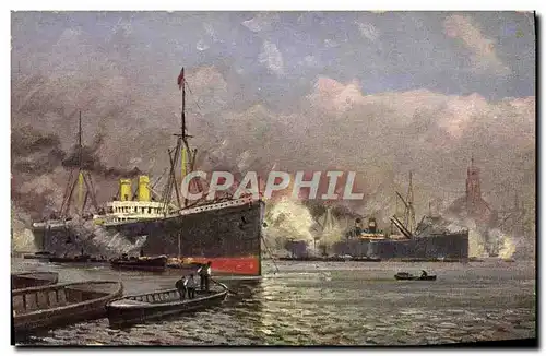 Cartes postales Bateau Paquebot Port