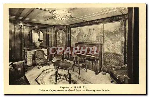 Cartes postales Bateau Paquebot Paris Salon de l&#39appartement de grand luxe piano