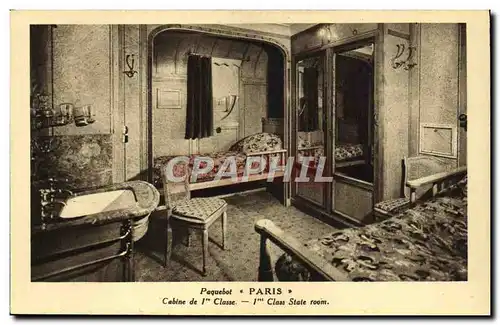 Cartes postales Bateau Paquebot Paris Cabine de 1ere classe