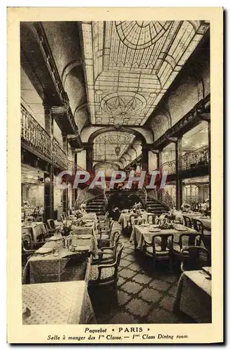 Cartes postales Bateau Paquebot Paris Salle a manger des 1ere classe