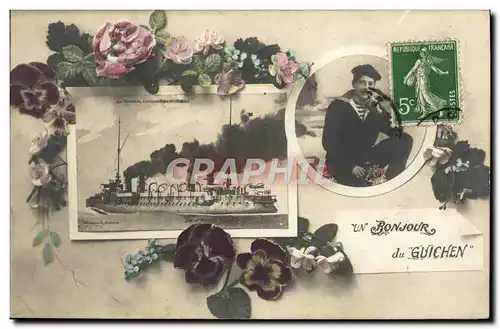 Ansichtskarte AK Bateau Un bonjour du Guichen