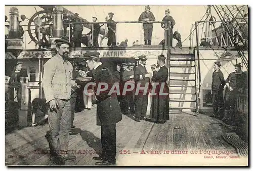 Ansichtskarte AK Marine Bateau Avant le diner de l&#39equipage