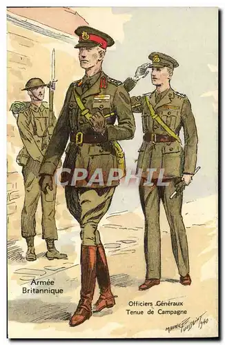 Ansichtskarte AK Armee britannique anglaise Militaria Officiers generaux Tenue de campagne