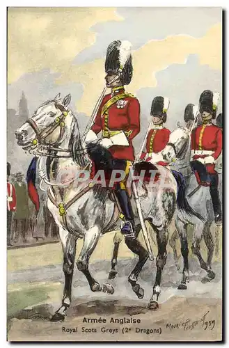 Ansichtskarte AK Armee britannique anglaise Militaria Royal Scots Greys 2eme Dragons