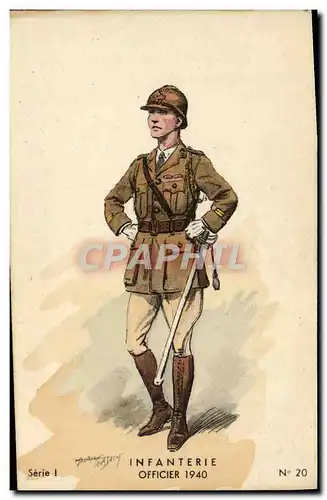 Ansichtskarte AK Militaria Infanterie Officier 1940