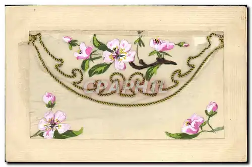 Cartes postales Fantaisie Fleurs Brodee