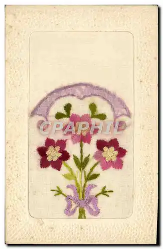 Cartes postales Fantaisie Fleurs Brodee