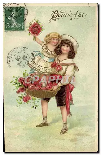 Cartes postales Fantaisie Fleurs Enfants