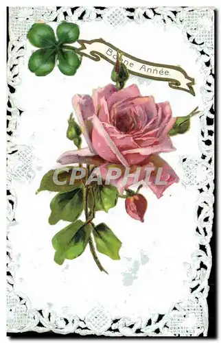 Cartes postales Fantaisie Fleurs brodee