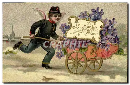 Cartes postales Fantaisie Fleurs Ange Facteur