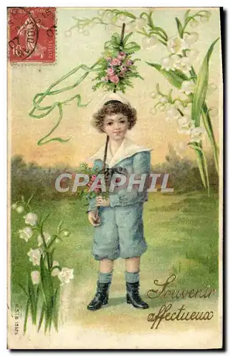 Cartes postales Fantaisie Fleurs Enfant Muguet